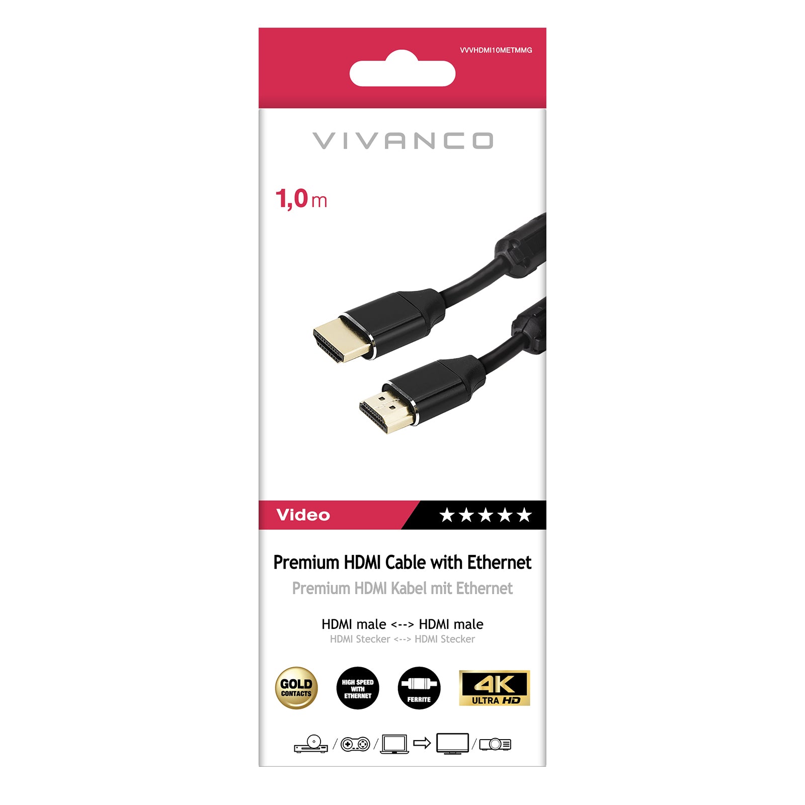Cavo HDMI 2.0 placcato oro