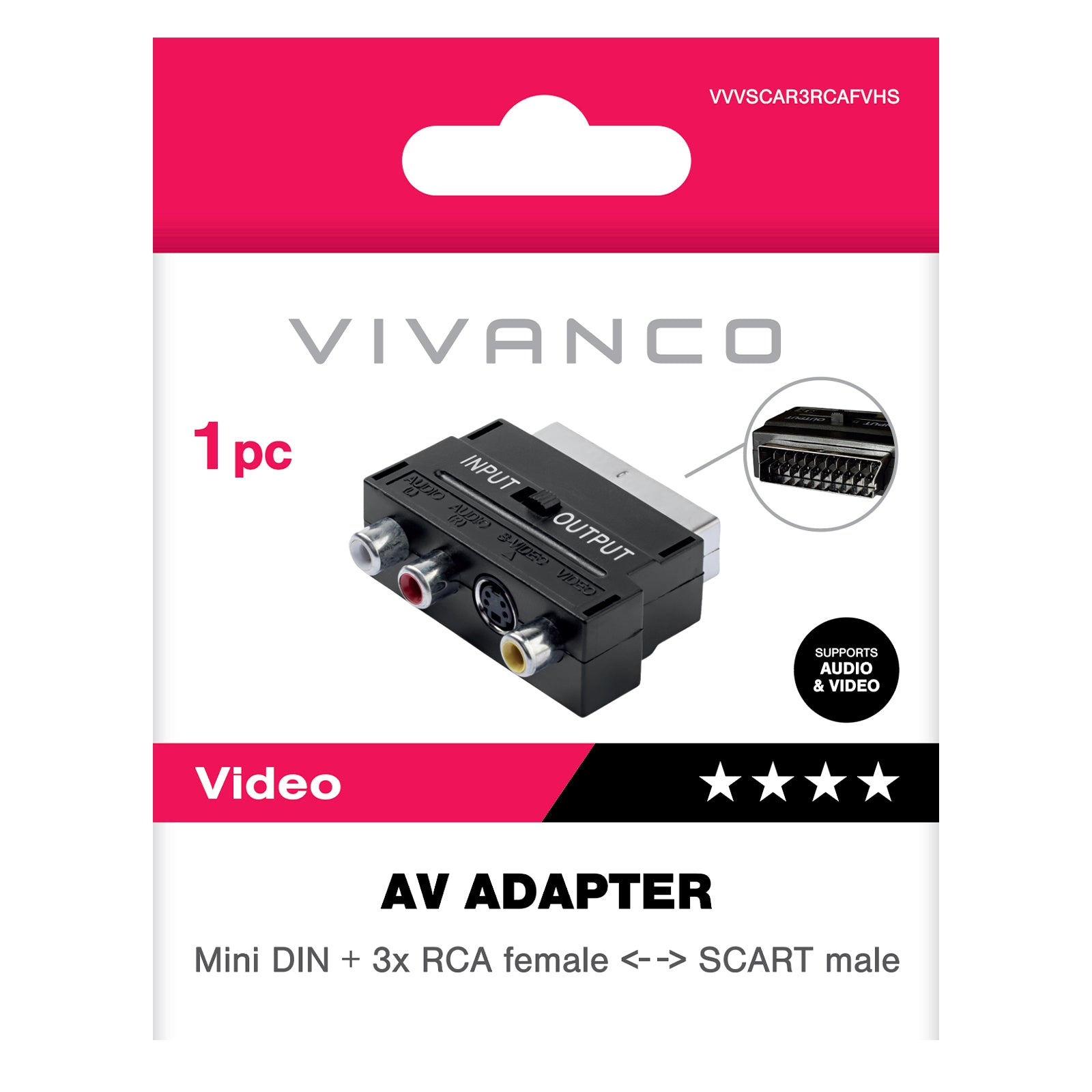 Adattatore Scart / 3 RCA + S-VHS