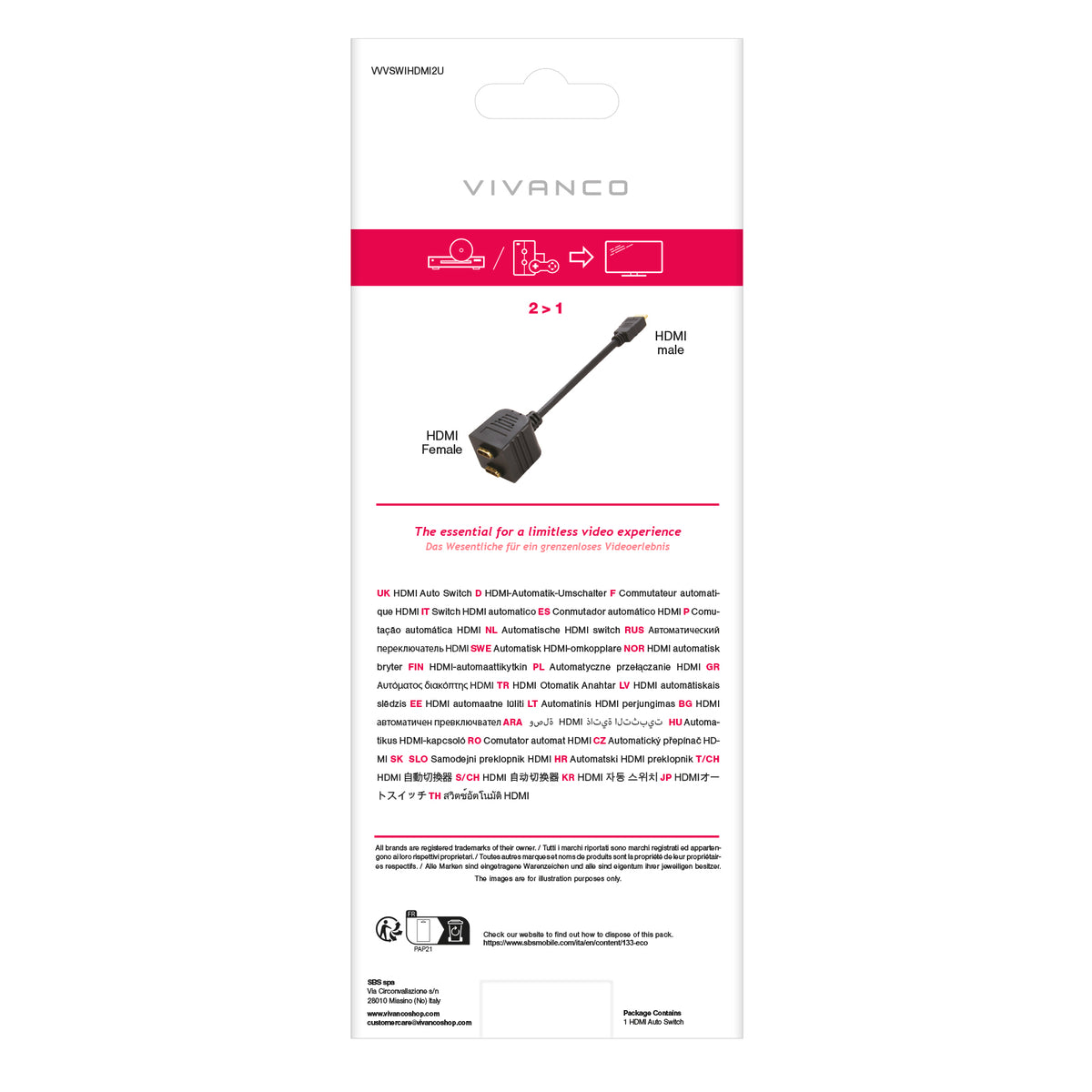 Manueller HDMI-Umschalter von 2 digitalen AV-Signalen zu einem einzigen Ausgabegerät